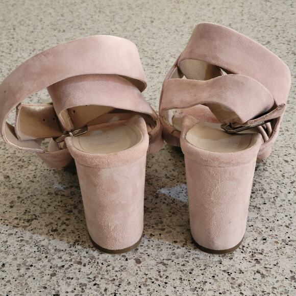 VIONIC Blaire Suede Blush Pink Wrap Around Ankle Strap Block Sandal Heels✨️9.5 - Picture 5 of 16